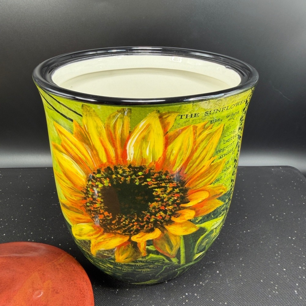 Certified International Lori Siebert Sunflower Bee Ceramic Canister Jar La Fleur - Picture 11 of 14